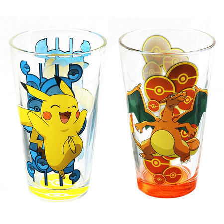pokemon pikachu and charizard 16oz pint glass set of 2 walmart com walmart com