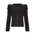 thumbnail image 7 of Women's Zip Up Jacket Puff Long Sleeve Cropped Jacket Casual Outerwear, 7 of 7