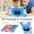 thumbnail image 4 of Dteck Shoulder Strap Case for Samsung Galaxy Tab A 8.0" SM-T290 T295 (2019 Released) 8-inch,Shockproof Armor Rubber Hybrid 3-Layer Protection Back Cover without Screen Protector,Blue+Rainbow, 4 of 6