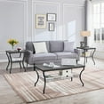 3 Pieces Living Room Sets Coffee and End Tables with Open Storage