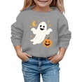 thumbnail image 4 of Zylarhe Halloween Sweatshirts for Kids Kids Halloween Print Long Sleeve Pullover Hooded Sweatshirt Boys Girls Cozy Grey 3-4 Years, 4 of 4