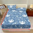 thumbnail image 2 of COEQINE Sheet Set Twin XL Size Comfort Soft Fitted Bottom Sheet Stain-Resistant Long Lasting Bedding Set with Deep Pockets for Twin XL Size Bed, Coastal Coral Starfish Seashell Blue, 2 of 5