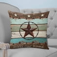 thumbnail image 4 of Brown Texas Star Teal 14x14 Pillow Covers Set of 2, Vintage Country Star Turquoise Wooden Throw Pillow Covers Decorative Couch Cushion Case, Microfiber Square Pillowcases for Bedroom Car Living Room, 4 of 7