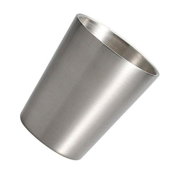 WHAMVOX Stainless Steel Shot Glass with Double Layer Hollow Design for Home Use Silver 180ml