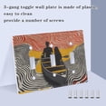 thumbnail image 3 of Yayeee Toggle Light Switch Wall Plate 3-Gang 6.37"x4.48" Decorative Outlet Cover, Striped Boat, 3 of 7