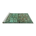 thumbnail image 2 of Ahgly Company Machine Washable Indoor Square Animal Turquoise Blue Traditional Area Rugs, 8' Square, 2 of 4