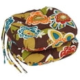 thumbnail image 3 of Blazing Needles 16-inch Spun Polyester Patterned Outdoor Round Tufted Chair Cushions (Set of 2), 3 of 5