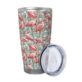 thumbnail image 2 of Bingfone Pink Flamingo for 20 Oz Stainless Steel Travel Mug Double Wall Water Coffee Cup for Home,Office, Outdoor Works Great for Ice Drinks and Hot Beverage-Straw Two-piece Set, 2 of 8