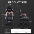 thumbnail image 5 of GTRACING Ergonomic Fabric Reclining Gaming Chair with Footrest and Linkage Armrests, Black, 5 of 11
