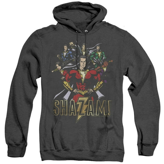 Shazam Movie Group Of Heroes Adult Heather Hoodie Sweatshirt Black