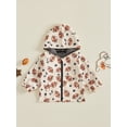 thumbnail image 4 of RUINIXCW Toddler Boy Fall Hood Jacket Football Print Long Sleeve Zip Closure Coat, 4 of 8