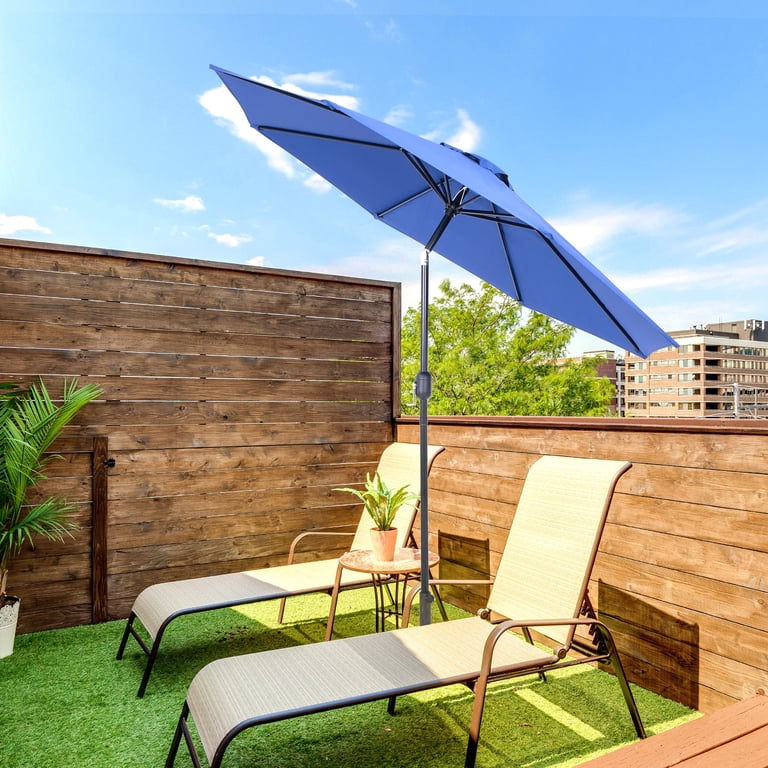 durable tilting patio umbrella ABBLE 9 Ft Pattern Outdoor with Tilt and Crank, Weather Resistant, UV Protective Umbrella, Durable, 8 Sturdy Steel Ribs, Market Outdoor Table Umbrella and warping Backyard Expressions 9 Ft Patio