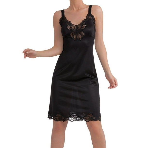 ILLUSION Illusion Women's Nylon Full Slip With Lace Trim Adjustable