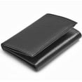thumbnail image 3 of RFID Blocking Black Handcrafted Genuine Leather Mens Trifold Wallet Front Pocket ID badge Holder, 3 of 6