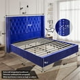 Jocisland King Bed Frame Low Profile Platform Bed Upholstered Bed Frame