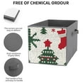 thumbnail image 5 of Collapsible Oxford Fabric Storage Cubes with Handles, Large Mid Foldable Oxford Cloth Bins Set of 2/6, Closet Organizers for Shelves Clothes Home Kitchen Toy - Knitted Christmas Tree-2, 5 of 7