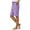 Purple, variant on vigerkar Women's Solid Color Casual Shorts – Elastic Waist, Mid-Length Bermuda Pants with Pockets Purple, XXL