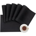 thumbnail image 4 of Findosom 6pcs of PVC Placemat, Non-Slip Heat-Resistant Table Place Mat Stain Resistant Woven Vinyl Placemats for Kitchen Table, Washable Durable Table Mats Black, 6 Count, 4 of 7