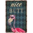 thumbnail image 1 of Flamingo Decor Bathroom Ocean Sassy Since Birth Salty By Vacation Time Wine Lovers Beach Flamingo Metal Sign Decor Tin Aluminum Sign Wall Art Metal Poster for Home Party Bathroom Outdoor 12x8 inch, 1 of 7