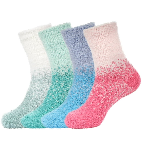BambooMN - Fuzzy Gradient Socks - Assortment A - 4prs