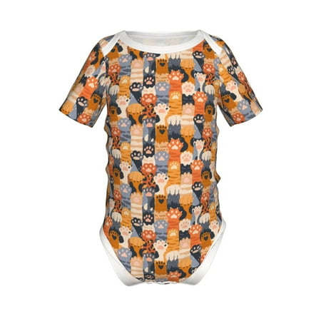 

Coaee Cat Paws for Soft Baby Short-Sleeve Bodysuit Baby Climbing Clothes Baby Girls Boys Bodysuit Romper-6 Months
