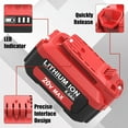 thumbnail image 4 of 2Packs 20V 8.0Ah High Capacity V20 Lithium Replacement Battery and CMCB104 Charger Compatible with Craftsman 20 Volt Battery MAX CMCB205 CMCB204 CMCB206 CMCB202 CMCB201 Cordless Power Tools(Red), 4 of 7
