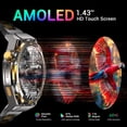 thumbnail image 4 of IOWODO Smart Watch for Men, 1.43" AMOLED Bluetooth Call & Answer, Fitness Tracker, 100+ Sport Modes, 900mAh, 1ATM Waterproof Compatible with Android iOS (Sliver), 4 of 8