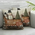 thumbnail image 3 of GOSMITH  Christmas Throw Pillow Covers  Tree Snow Sleigh Merry Bright Xmas Farmhouse Cushion Cases for Home Sofa Couch Decoration (Grey Stripe), 3 of 5