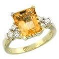 thumbnail image 1 of 14K Yellow Gold Natural Citrine Ring Octagon 9x7mm Diamond Accent, size 5, 1 of 1