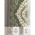 thumbnail image 7 of Green Boho Semi Sheer Curtains 54 Inch Length 2 Panels Set, Chic Traditional Antique Geometric Rustic Sheer Kitchen Curtain Privacy Voile Window Curtain for Living Room Bedroom Rod Pocket Drapes, 7 of 7