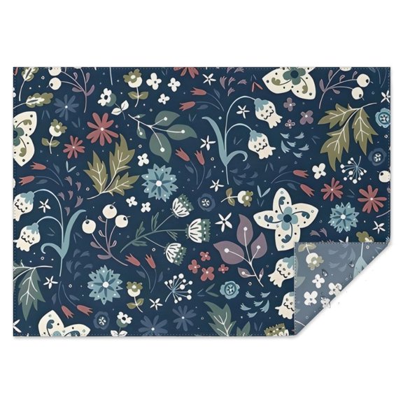 Pioneer Flower Floral Print Pattern Rectangle Tablecloth 60"x84",Waterproof Polyester Rectangle Table Cloth, Wipeable Spillproof Polyester Tablecloth for Dining, Camping, Indoor and Outdoor