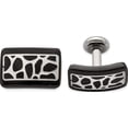 thumbnail image 1 of Titanium/Silver Two-Tone Edward Mirell Black Ti & Sterling Silver Polished Cobblestone Cufflinks Made In United States emc121, 1 of 5