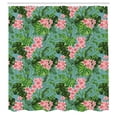thumbnail image 2 of Ambesonne Luau Shower Curtain, Exotic Pastel Plumeria Pattern, 69"Wx70"L, Teal Green, 2 of 4