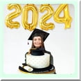 thumbnail image 5 of Golden Class of 2024 Balloon Set - 16" Numbers & Graduation Decorations Kit - Metallic Gold Balloons for Grad Party - Class of 2024 Celebration, 5 of 5