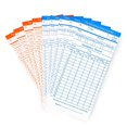 thumbnail image 1 of Flexzion Time Cards, Monthly Timesheet, Clock Timecard - 100 Pack, 6 Column 2-Sided Orange/Blue, Card for Time Punch Clock, Employee Attendance, Payroll Recorder, Small Business, 1 of 4