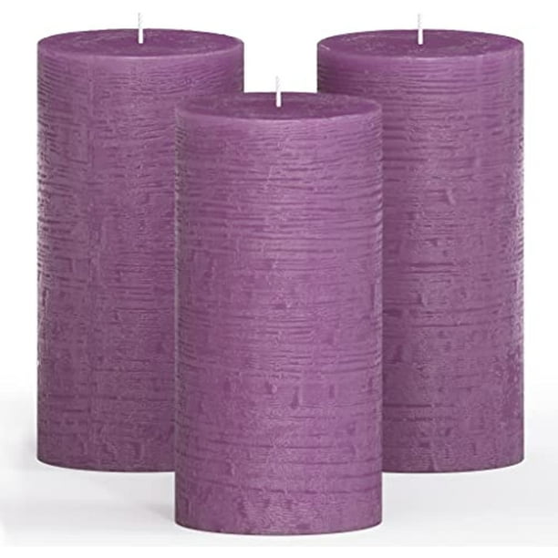 CANDWAX 3x6 Pillar Candles Set of 3 Decorative Rustic Candles