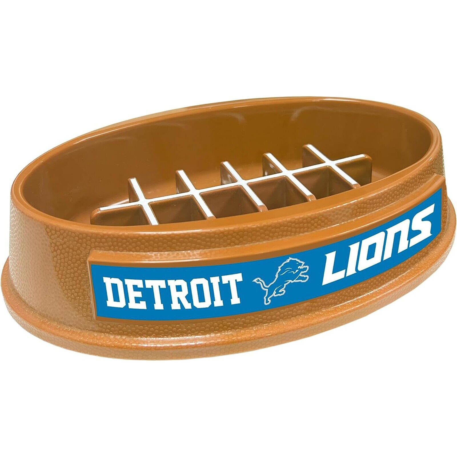 Pets First NFL Detroit Lions Super-Bowl Slow Feeder Bowl for Dogs and Cats, Football Design for Healthy Digestion, Non-Slip, for Large & Small Pet
