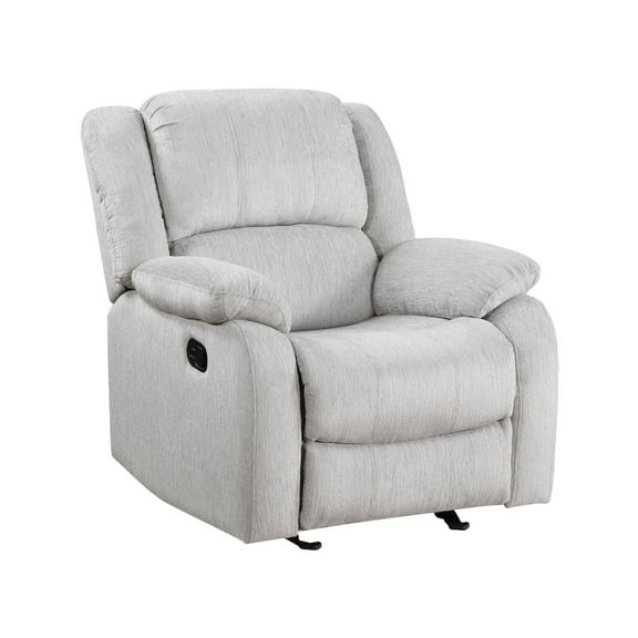Lexicon Fairview Chenille Upholstered Glider Manual Recliner Chair in Gray