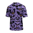 thumbnail image 6 of Halloween Shirts for Men Short Sleeve Round Neck Pumpkin Bat Print Pullovers Causal Loose Funny T Shirts, 3XL, 6 of 7