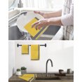 thumbnail image 5 of Yellow Dish Towels Set, Waffle Weave Kitchen Towels 2 Pieces, Black White Modern Geometric Abstract Art Microfiber Hair Face Bath Tea Towel Absorbent Quick Drying Cleaning Dish Cloths, 12"x12", 5 of 7