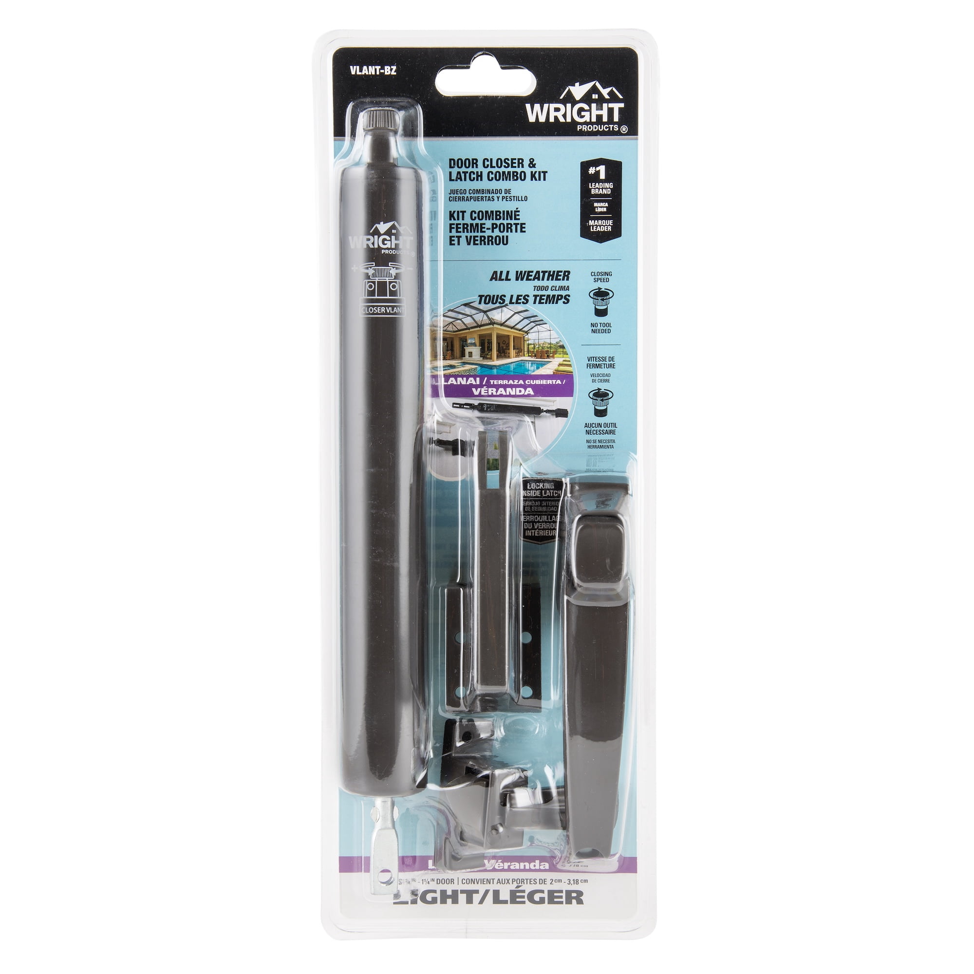 Wright Products Lanai Closer and Latch Combo, Bronze