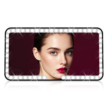 Pecham Car Visor Makeup Mirror, Rechargeable Makeup Mirror with 3 Light Modes, Touch Screen Dimmable for Truck SUV
