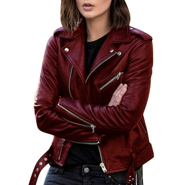Transemion Stay Comfortable And Trendy With Slim Fit Coat Suitable For Any Outdoor Activity Motorcycle Jacket Winered S