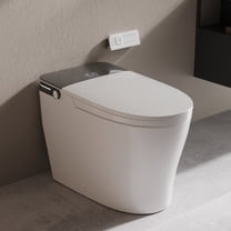Tankless Elongated ADA Bidet Toilet 1.28 GPF in White with Auto Flush, Heated Seat, Remote, Warm Dryer, Map Flush 1000G