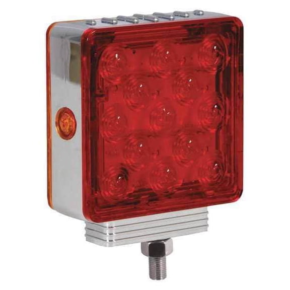 Maxxima M42360R/Y-A Pedestal Light (Left Hand, Single Post, Three Wire, 27 LEDs Square Chrome)