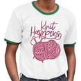 thumbnail image 2 of Knit Happens Ringer Tee Shirt Unisex 2X-Large White/Kelly Green, 2 of 5