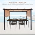 thumbnail image 6 of GAZEBETER 10'x10' Outdoor Flat Top Pergola,Retractable Metal Pergola with Sun Shade Canopy for Patio,Backyard,Garden,Barbecue,Party,Beige, 6 of 9