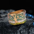 thumbnail image 4 of Tree Of Life Gold Plated Ring Floral Alloy Jewelry European And American Style Sizes 6 7 8 9 Length 24 By 16mm, 4 of 5