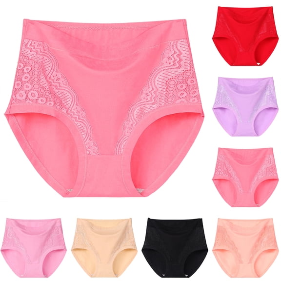 High Waisted Panties Women's Underwear Full Coverage Briefs Soft Breathable Stretch Briefs Plus Size Purple 4XL
