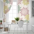 thumbnail image 5 of Geometric Flower Blackout Curtains for Bedroom, Vintage Country Floral Pink Green on Linen Thermal Insulated Kitchen Drapes with Grommets, Light Blocking Window Treatment, 2 Panels 52" x 72", 5 of 7